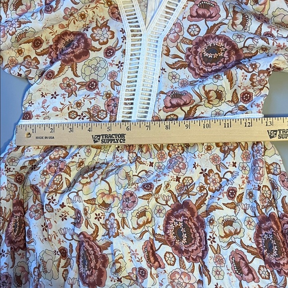 Luca Rayon Floral Maxi Dress with Lace Trim XS - Picture 5 of 8